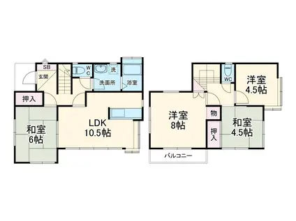 千代田・常磐緩行線 北柏駅 徒歩25分 2階建 築31年(4LDK)の間取り写真