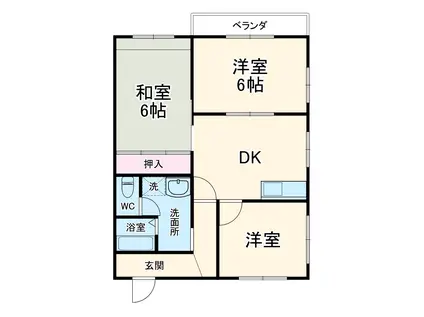 コーポあづま(3DK/2階)の間取り写真