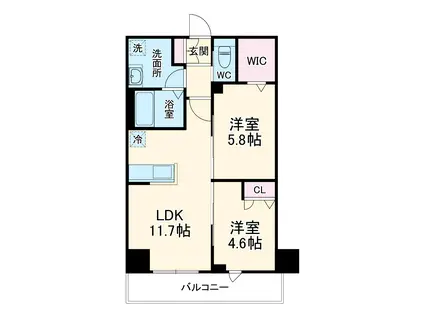 GRAND SOLEIL(2LDK/1階)の間取り写真