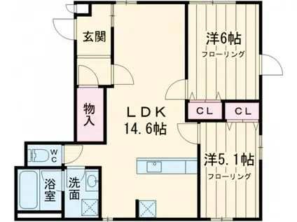 BOWHOUSE(2LDK/1階)の間取り写真
