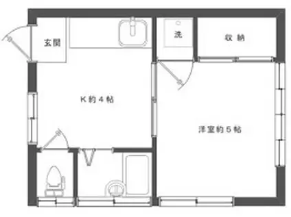 山田アパート(1K/2階)の間取り写真