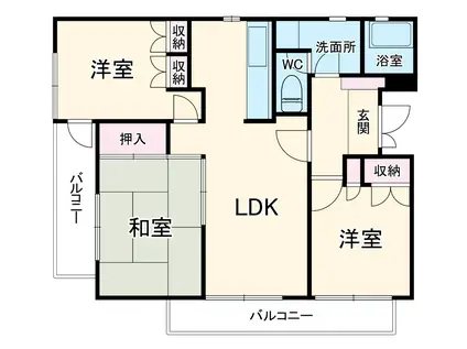 田山ハイツ(3LDK/2階)の間取り写真