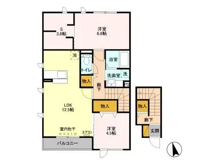 シエルツリーⅡ(2SLDK/2階)の間取り写真