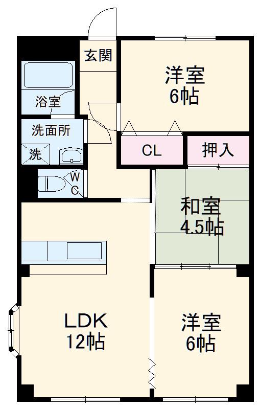 メゾンテラニシ(3LDK/1階)の間取り写真