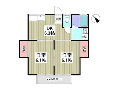 須永ハイツ(2DK/1階)の間取り写真