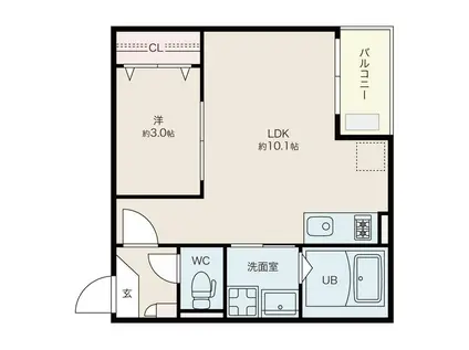 JACK ODAKA Ⅰ(1LDK/3階)の間取り写真