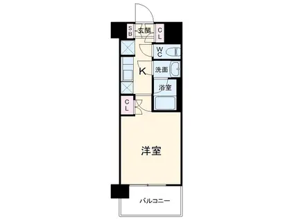 N-STAGE DOKKYODAIGAKUMAE(1K/1階)の間取り写真