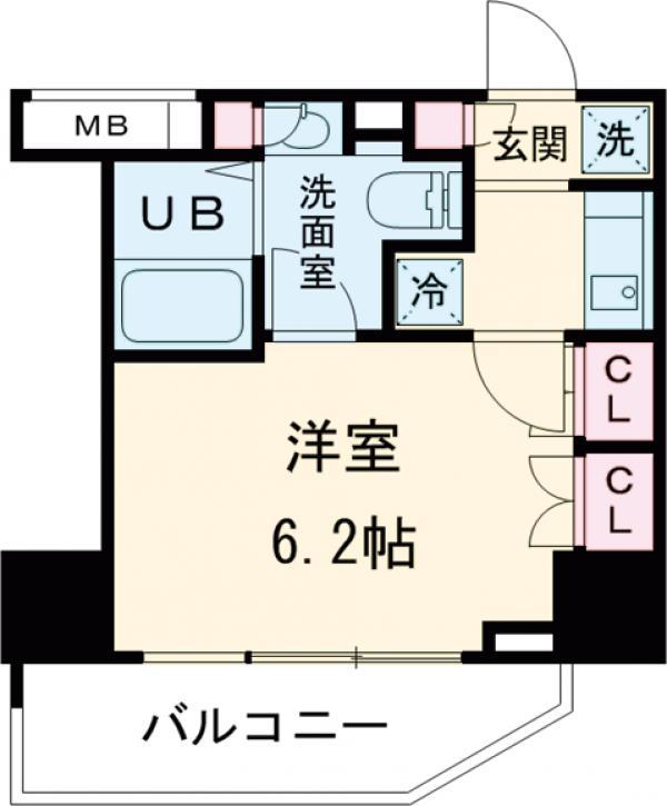 レジディア笹塚2(1K/6階)の間取り写真