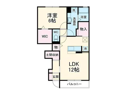 スカイヒル(1LDK/1階)の間取り写真