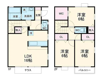 プロイド中央(3LDK)の間取り写真