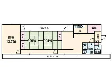 ドミノ箱根マンション(3SLDK/5階)の間取り写真