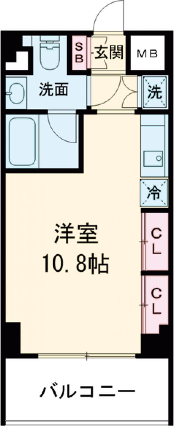 ラティエラ成城学園前(ワンルーム/4階)の間取り写真