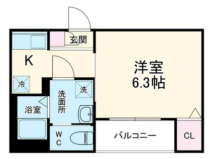 ROBOT HOME 鶴里(1K/1階)の間取り写真
