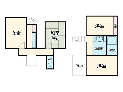 京成電鉄松戸線 三咲駅 徒歩25分 2階建 築47年(3DK)の間取り写真