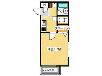 レジデンス八王子(1K/2階)の間取り写真