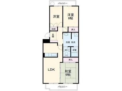 エミナンス・ドゥファミーユ A棟(3LDK/3階)の間取り写真