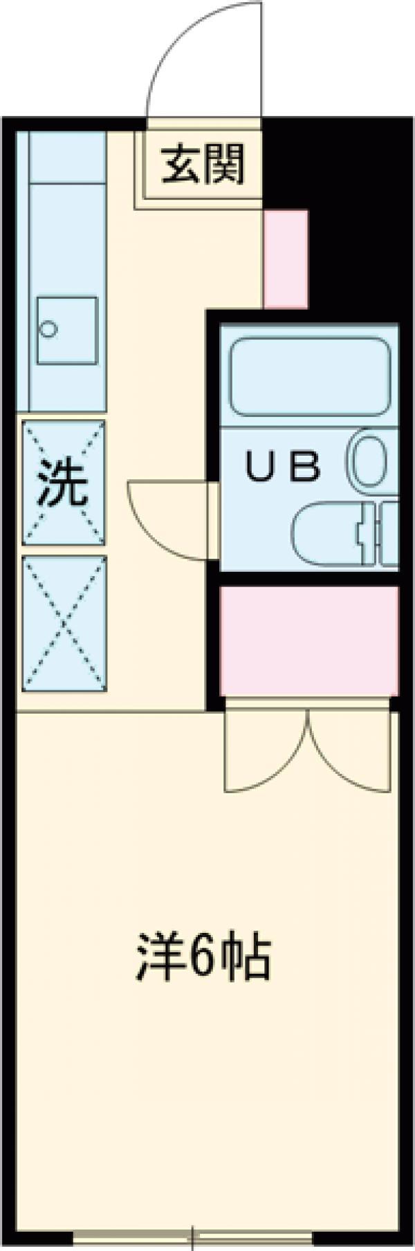 小田急電鉄多摩線 小田急多摩センター駅 徒歩9分 2階建 築38年(1K/1階)の間取り写真
