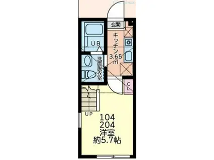 ブリックコート八王子(1K/1階)の間取り写真