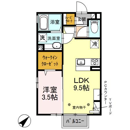 ROYAL WIT S(1LDK/2階)の間取り写真