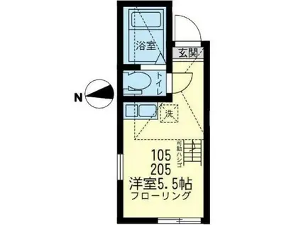 ユナイト元住吉サン・セバスチャン(ワンルーム/1階)の間取り写真