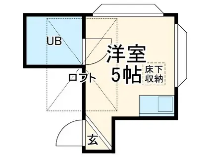 クレストコート平(ワンルーム/1階)の間取り写真