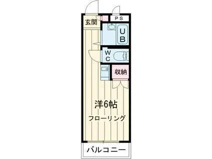 ローズガーデンⅡ(ワンルーム/2階)の間取り写真