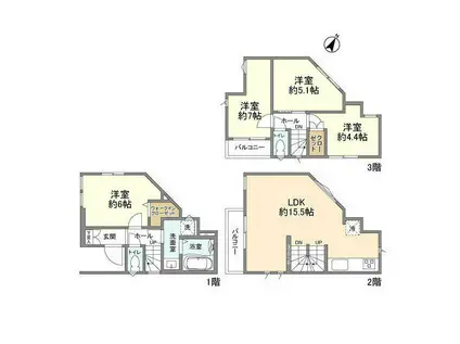 埼玉高速鉄道 南鳩ケ谷駅 徒歩18分 3階建 築3年(4LDK)の間取り写真