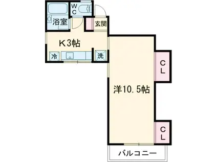COURTYARD HOUSE(1K/2階)の間取り写真