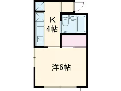 ラディーハイツ須賀(1K/1階)の間取り写真