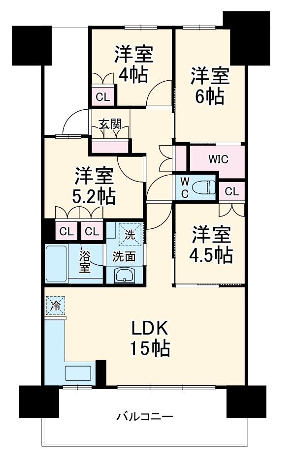 セントガーデン海老名Ⅱ街区(4LDK/8階)の間取り写真
