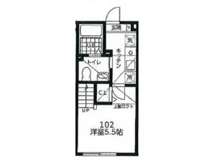 ディアコート淵野辺(1K/1階)の間取り写真