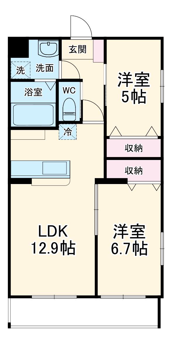 CANAAN(2LDK/5階)の間取り写真