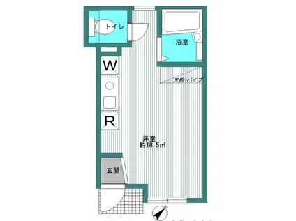 キャトルセゾン・TOUMO(ワンルーム/1階)の間取り写真