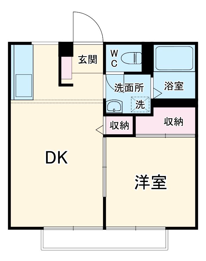加藤ハイツ(1LDK/1階)の間取り写真