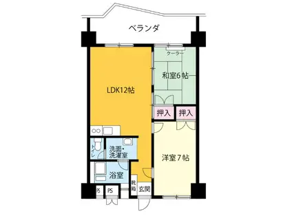 タカダ曙マンション(2LDK/11階)の間取り写真