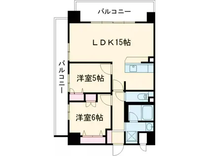 ロイヤル伊都の杜(2LDK/13階)の間取り写真