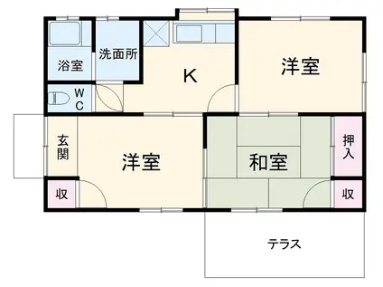 両毛線 国定駅 徒歩7分 1階建 築23年(3DK)の間取り写真
