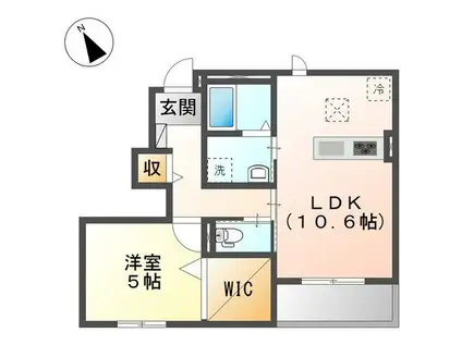ラフェリア(1LDK/1階)の間取り写真