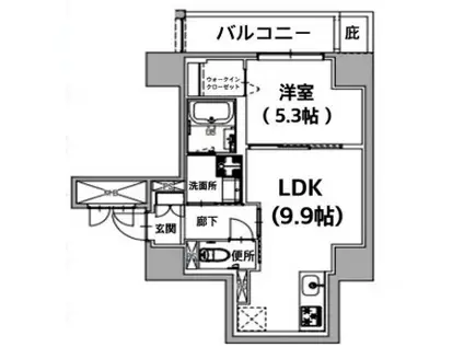 レジデンス王子山田(1LDK/4階)の間取り写真