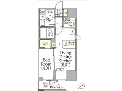 ジオエント池袋(1LDK/3階)の間取り写真