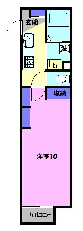 エヌズハウス矢部(1K/3階)の間取り写真