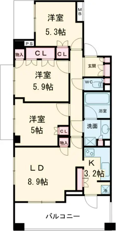 クラッサ成城 3階階 間取り