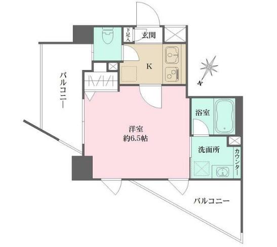 アジールコート品川(1K/5階)の間取り写真