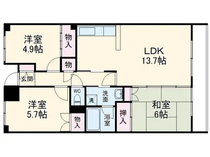 グレイスハイツ(3LDK/2階)の間取り写真