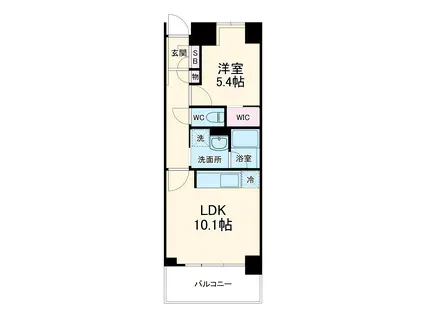 KNOCKS 弥生台 桜テラス(1LDK/4階)の間取り写真