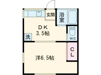 第一清和荘(1DK/1階)の間取り写真