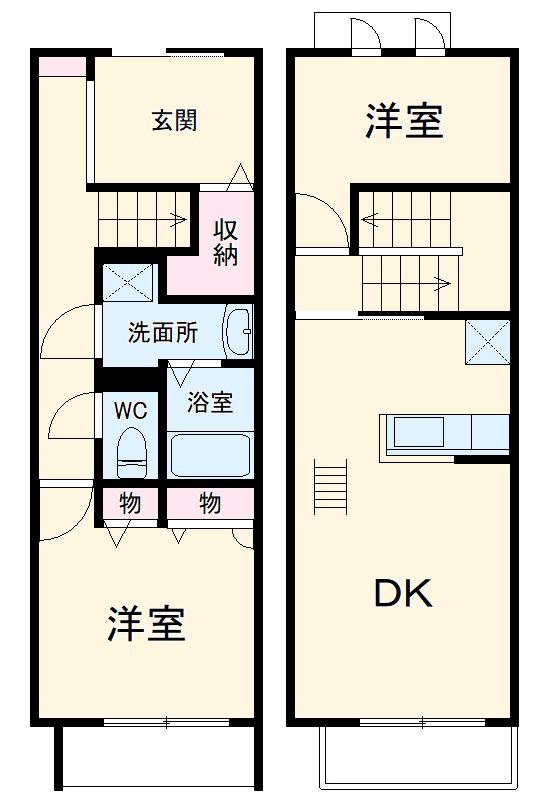 アスセーナＤ棟(2LDK)の間取り写真
