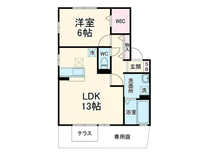 プワールおおたかの森 Ⅲ(1LDK/1階)の間取り写真