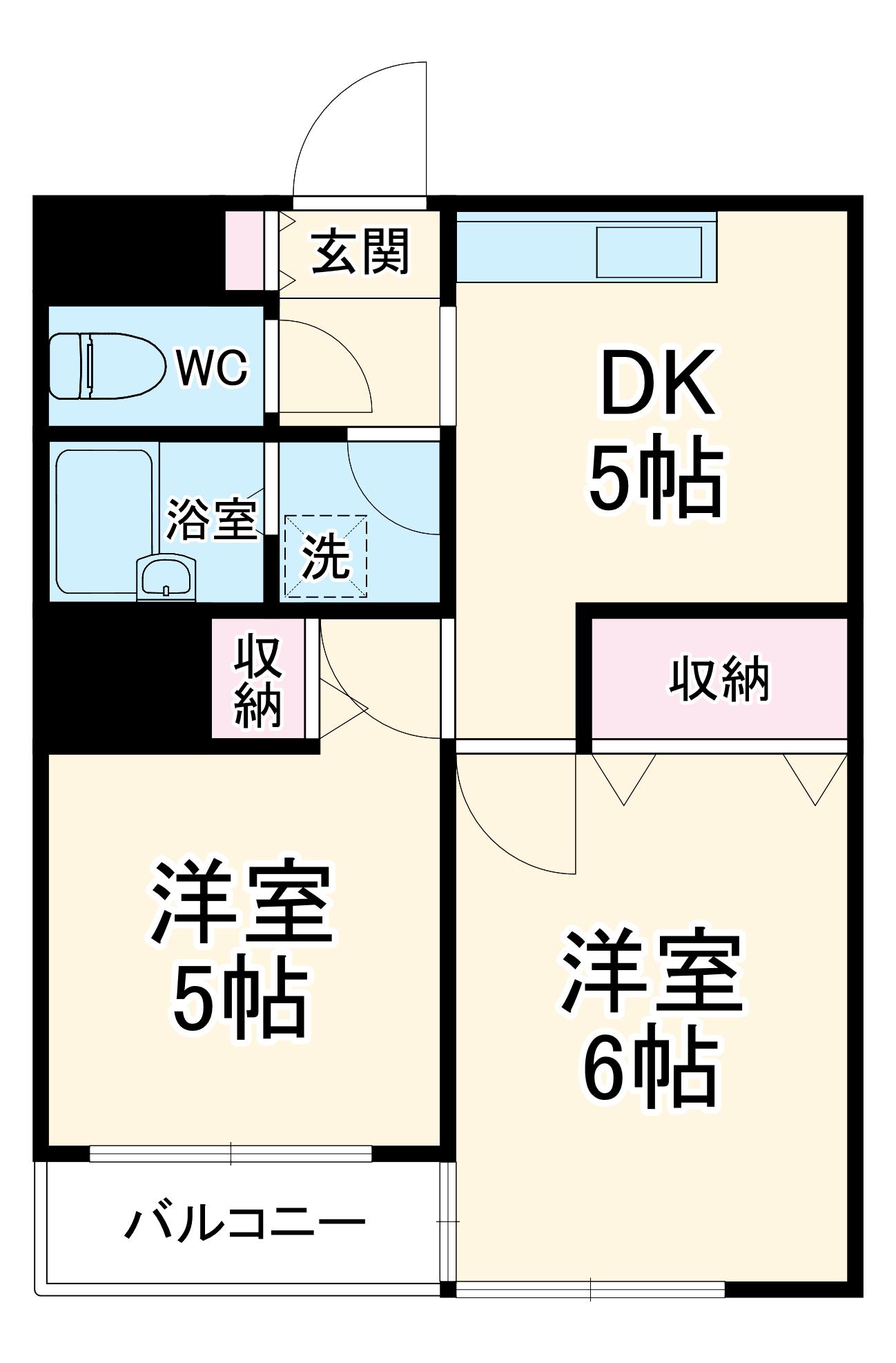 フェニックス鷺沼(2DK/3階)の間取り写真