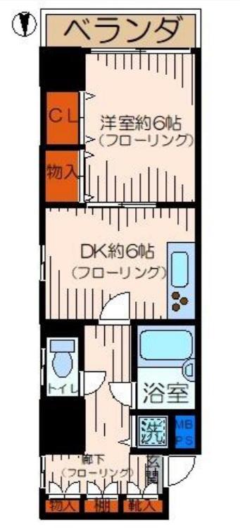 ライオンズプラザ綾瀬(1DK/5階)の間取り写真